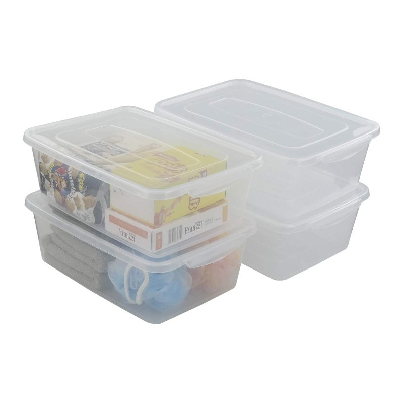 Utiao 14 Quart Plastic Storage Bins with Lid, Clear Latching Box, Set of 4 - Image 1